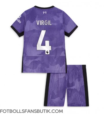 Liverpool Virgil van Dijk #4 Replika Tredje Tröja Barn 2023-24 Kortärmad (+ Korta byxor)